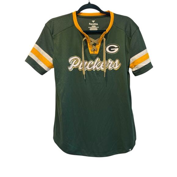 NFL Women's Green Bay Packers Original State Lace-Up T-Shirt Size M NWT - Picture 4 of 12